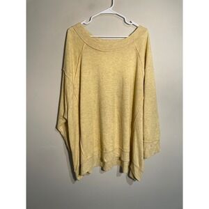 Free People Movement Light Yellow Oversized‎ Sweatshirt Size Small Athleisure
